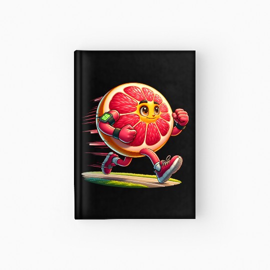 Running Grapefruit Power – Sporty Citrus in Motion Hardcover Journal