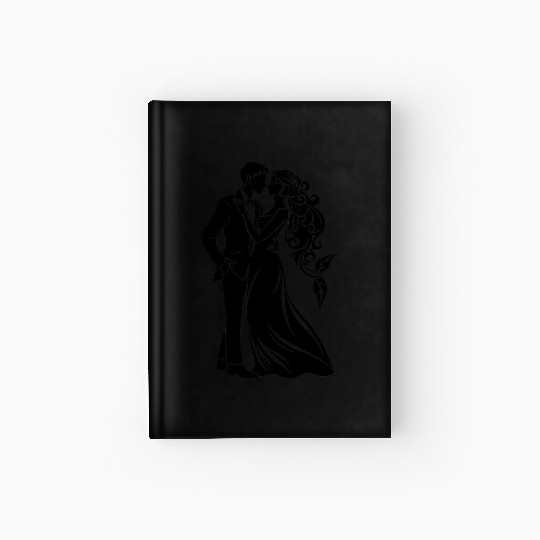 Bride and Groom Silhouette – Anniversary or Engage Hardcover Journal