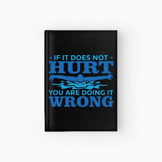 Funny Swim Quote Hardcover Journal