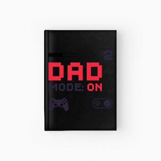 Dad Mode On Retro Gamer Dad Pixel Art Design Hardcover Journal