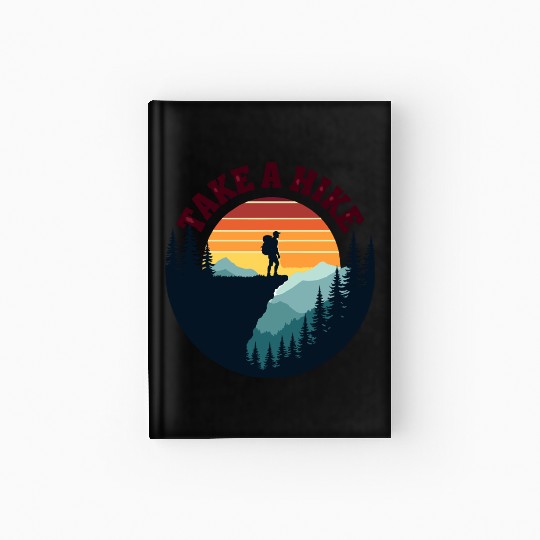 Take A Hike - Vintage Sunset Mountain Silhouette Hardcover Journal