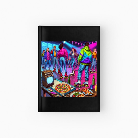 Vibrant Retro Festival Gathering Hardcover Journal