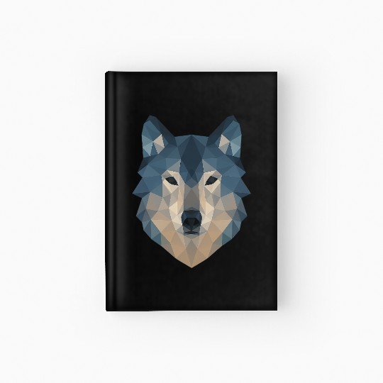 Geometric Wolf Face – Bold Abstract Wild Animal Ar Hardcover Journal