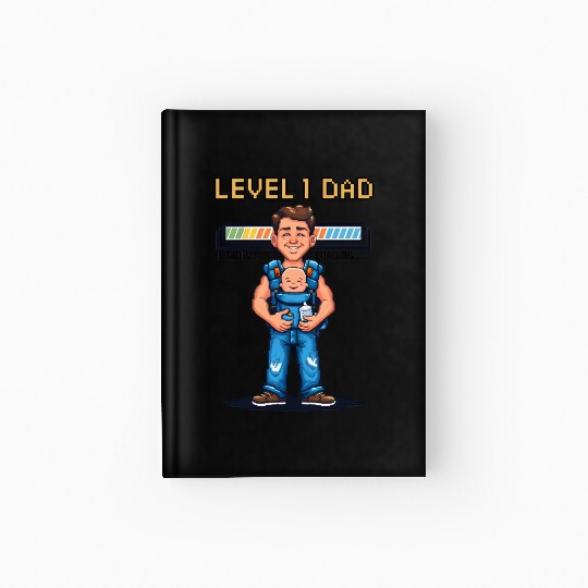 Funny Retro Gamer Dad Pixel Art Father's Day Gift Hardcover Journal