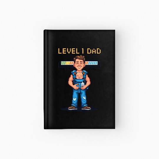 Funny Retro Gamer Dad Pixel Art Father's Day Gift Hardcover Journal