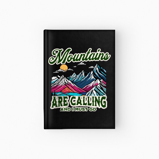 Mountains Are Calling Retro Adventure Hardcover Journal