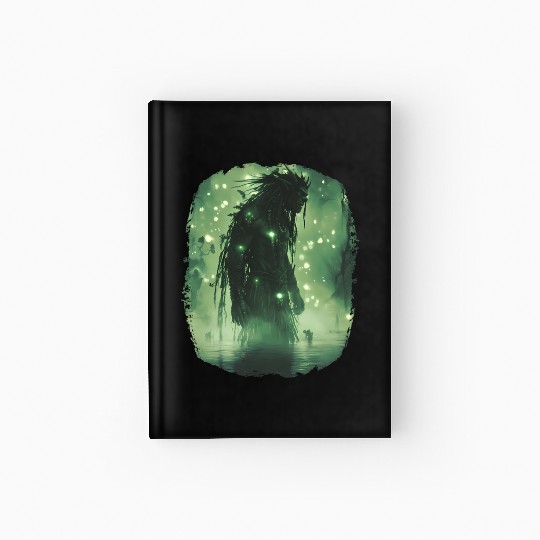Swamp Demon with Glowing Aura and Haunt Magic Hardcover Journal