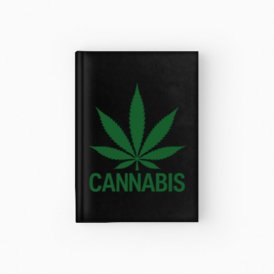 Cannabis Hemp Leaf Statement Green Look Hardcover Journal