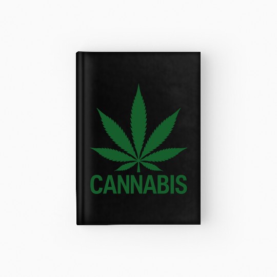 Cannabis Hemp Leaf Statement Green Look Hardcover Journal