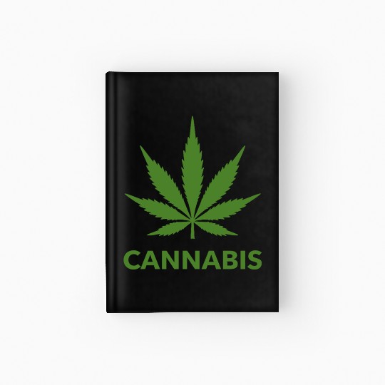 Cannabis Hemp Leaf Statement Green Look Hardcover Journal