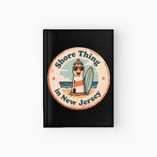 Beach Vibes_ New Jersey Shore Lighthouse Vintage Hardcover Journal