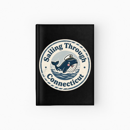 Connecticut Whale Captain Design Hardcover Journal