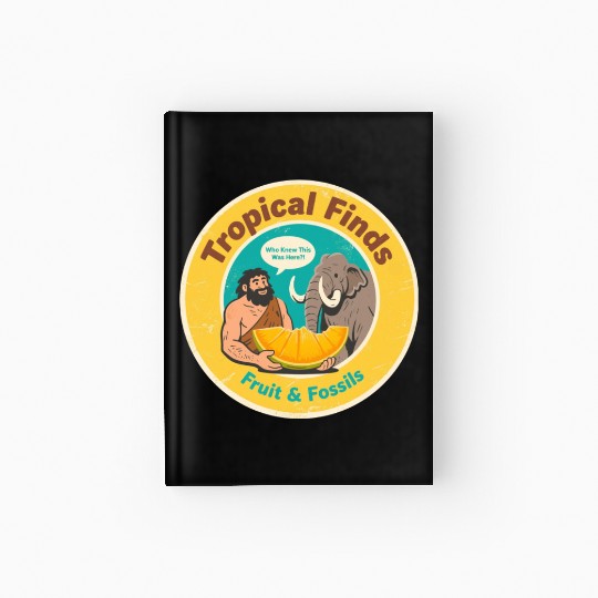 Caveman Mammoth Retro Ancient Fruit Discovery Hardcover Journal