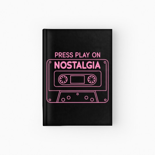 Press Play Nostalgia Cassette 80s 90s Hardcover Journal