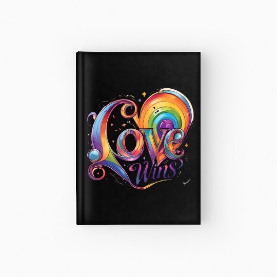 Love Wins Rainbow Script Hardcover Journal – Pride Month Hardcover Journal