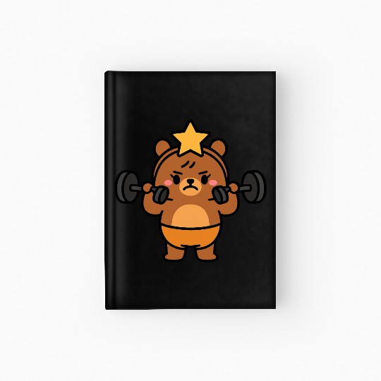 Built Different Bear Quirky Workout Character Hardcover Journal