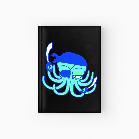 Octopus pirate crew captain sailor buccaneer sail Hardcover Journal