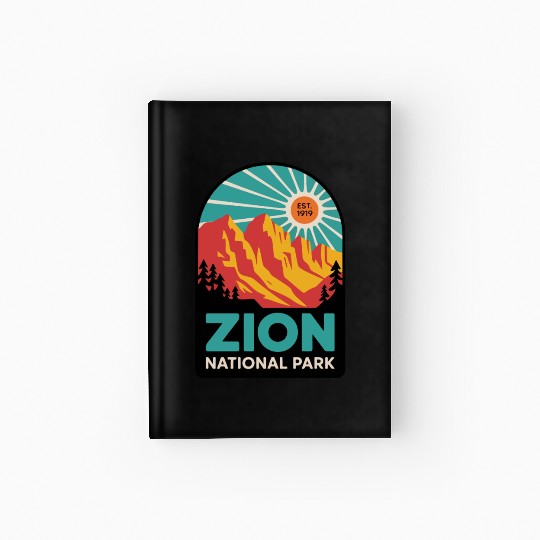 Zion National Park Retro Sunset Art Hardcover Journal
