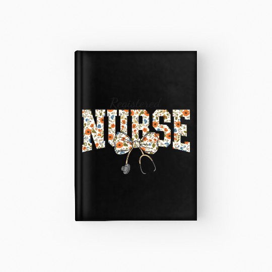 Registered Nurse Coquette Bow Floral Hardcover Journal