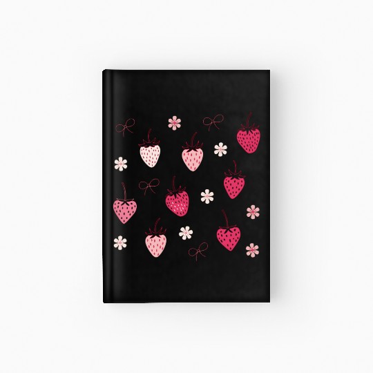 Strawberry Seamless Pattern Summer Vacation Hardcover Journal