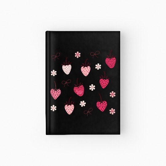 Strawberry Seamless Pattern Summer Vacation Hardcover Journal