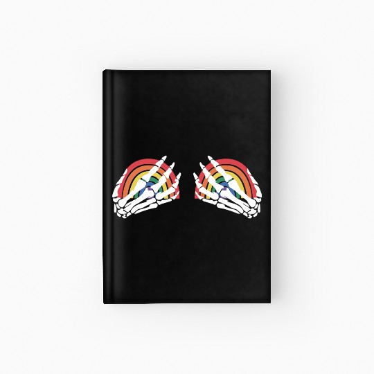LGBTQ Skeleton Hand Rainbow Hardcover Journal