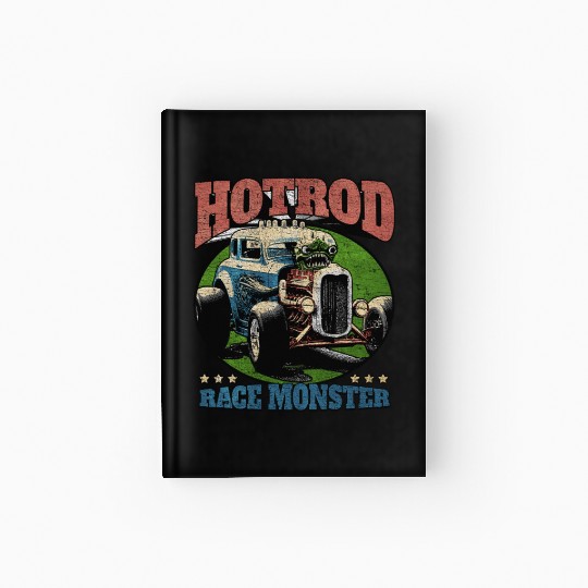 Hot Rod Monster Retro Race Hardcover Journal
