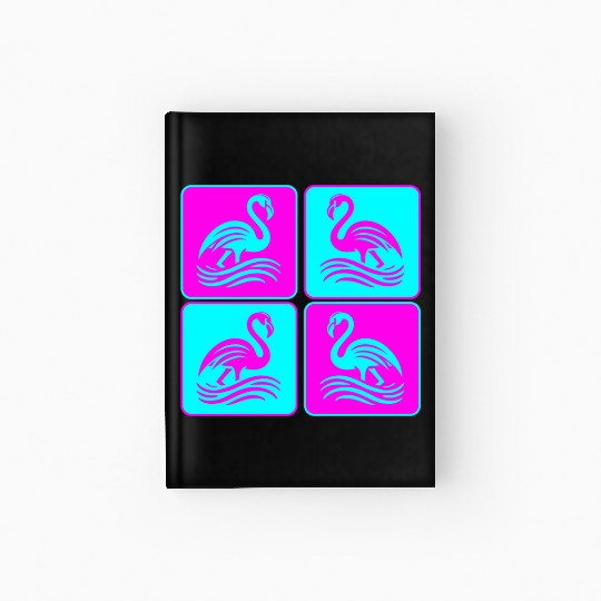 Flamingo Waves Pop Art Hardcover Journal