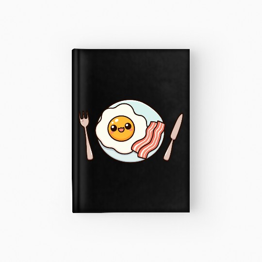 Whimsical Sunny Side Fried Egg Design Hardcover Journal