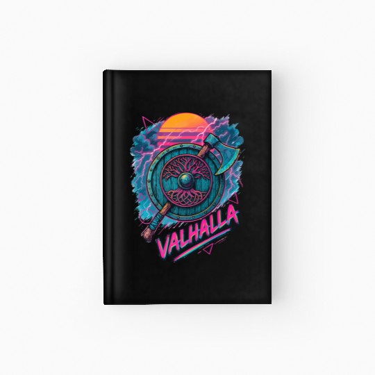 Viking Valhalla Norse Retro Vaporwave Hardcover Journal