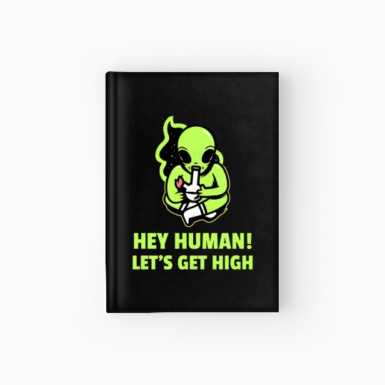 Alien Smoking with Phrase Hardcover Journal