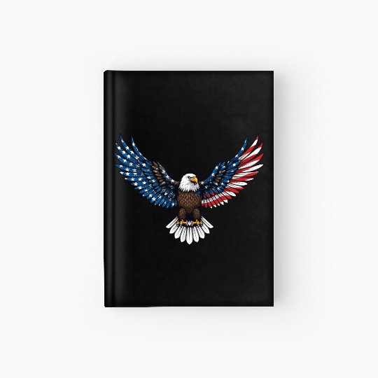 us flag colored eagle Hardcover Journal