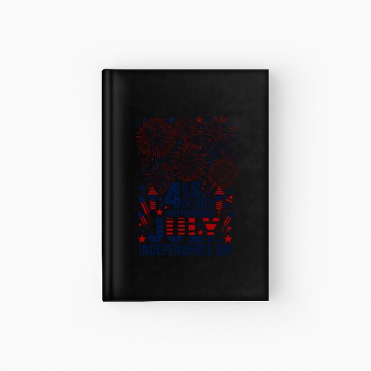 US independance day fireworks square design Hardcover Journal