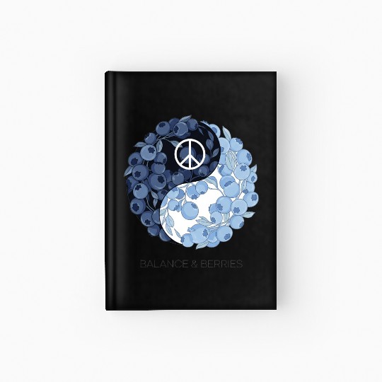 Balance & Berries – Yin Yang Blueberry Peace Desig Hardcover Journal