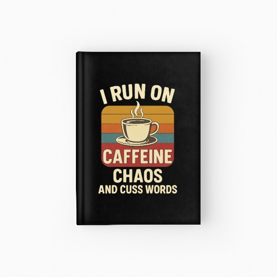 Caffeine Chaos Retro Design Hardcover Journal