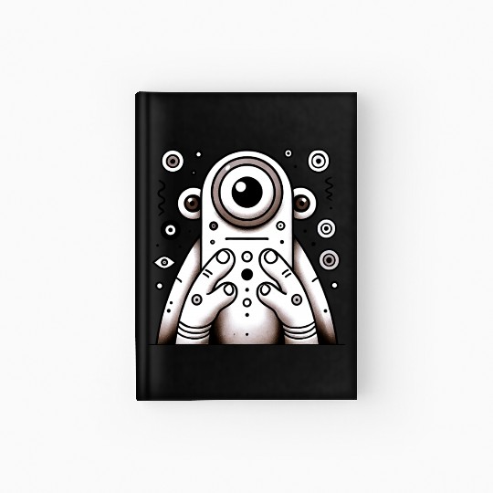 Three-Eyed Alien Art • Quirky Sci-Fi Creature Hardcover Journal
