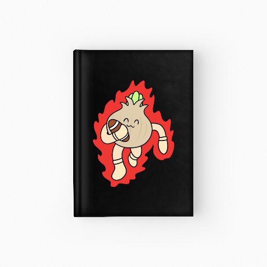 Cute rugby onion Hardcover Journal