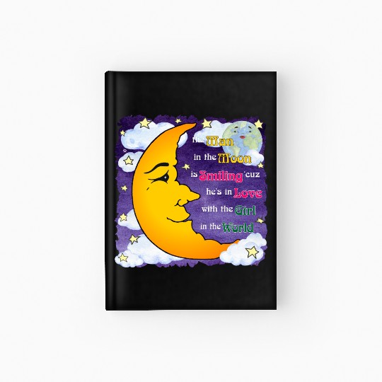 Man in the Moon w Clouds Hardcover Journal