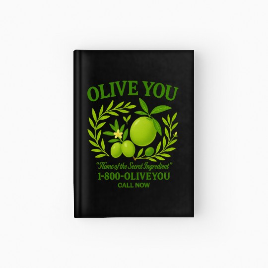 Olive You Cute Vintage Pun Graphic Hardcover Journal