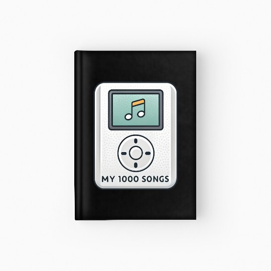 My 1000 Songs MP3 Player Retro 2000s Y2K Hardcover Journal