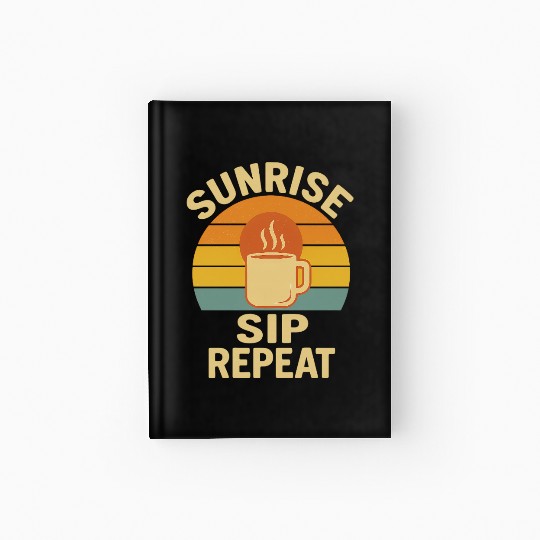 Sunrise Coffee Loop Design Hardcover Journal