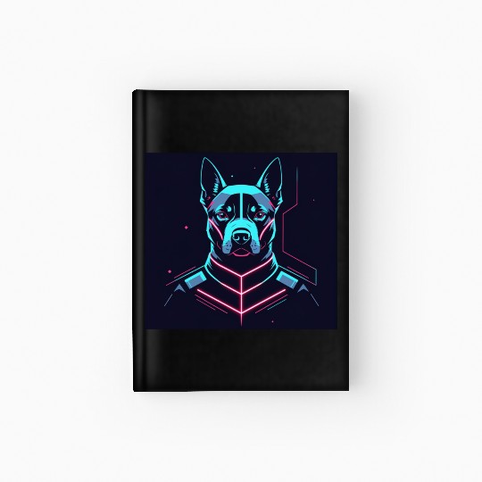 Cyberpunk Neon Dog – Futuristic Tech Pet Design Hardcover Journal