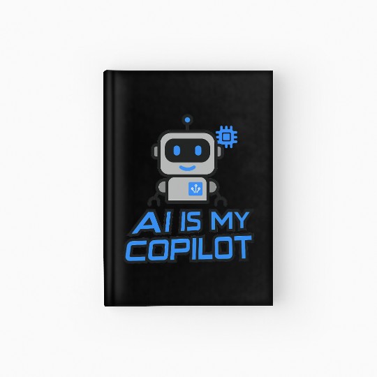 AI Robot & Tech Humor – AI Is My Copilot Hardcover Journal
