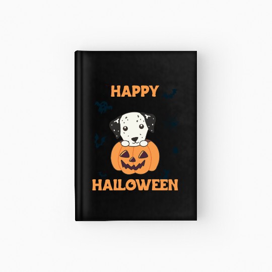 Dalmatian In Pumpkin Sweet Dogs Happy Halloween Hardcover Journal