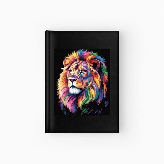 Pride and Power – Majestic Rainbow Lion Head Hardcover Journal