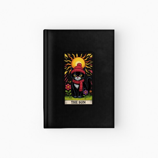 Grumpy Cat Tarot Card The Sun, Funny Cat Lover Hardcover Journal