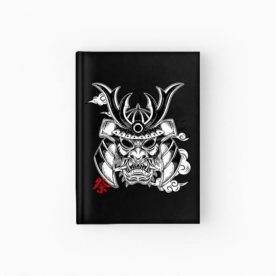 scary japanese mask Hardcover Journal