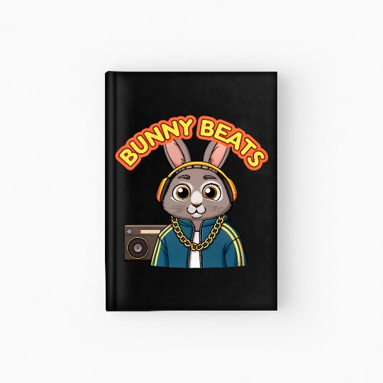 Bunny Beats Rabbit Hip Hop Retro 90s. Hardcover Journal