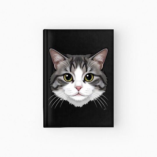 Realistic Cat Face – Feline Charm in Every Detail Hardcover Journal