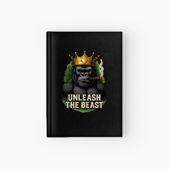 Alpha Gorilla King Smoking Crowned Ape Design Hardcover Journal